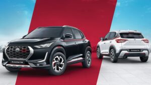 2025 Nissan Magnite turbo model in red