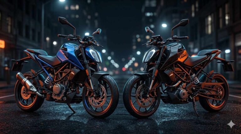 Latest KTM Duke 250 Review model in Silver Grey color option