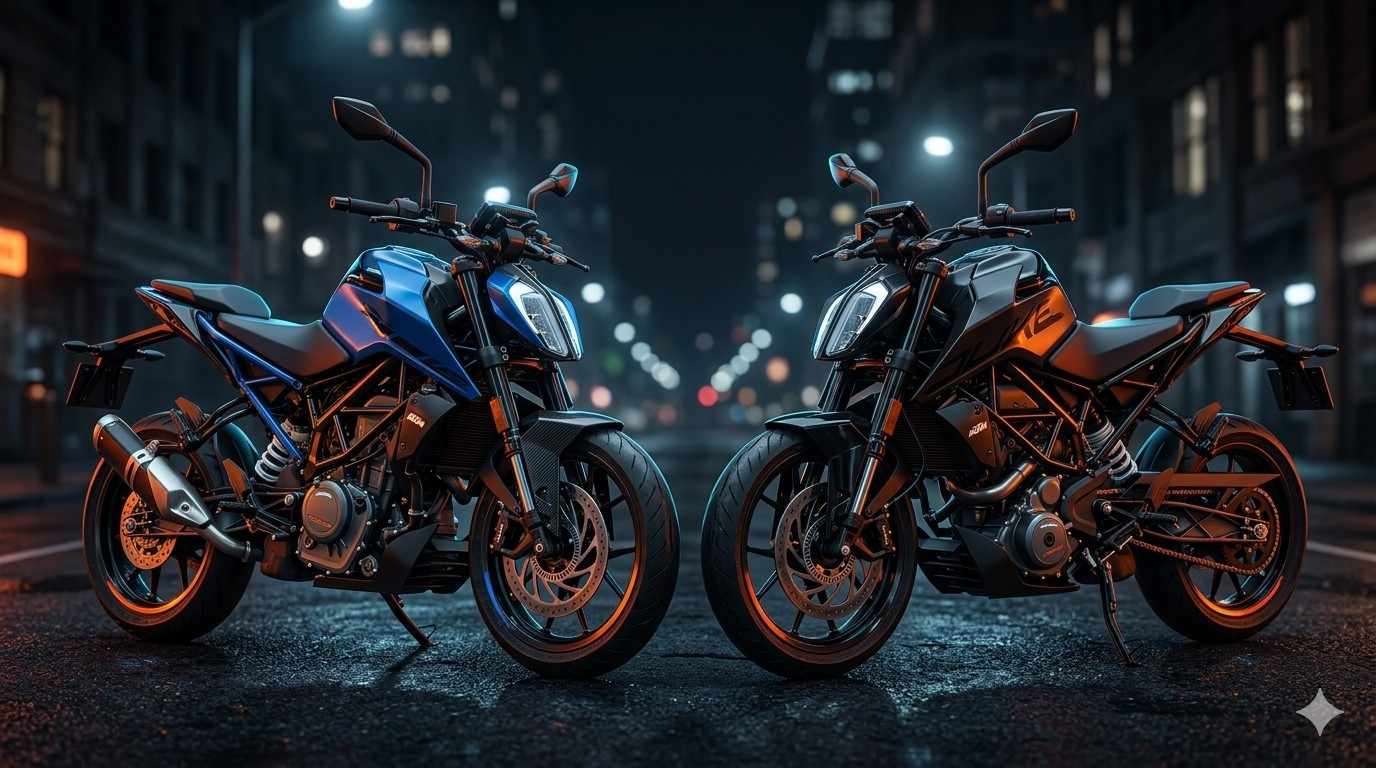 Latest KTM Duke 250 Review model in Silver Grey color option